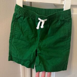 Janie and Jack Emerald Green Linen Pull-on Shorts